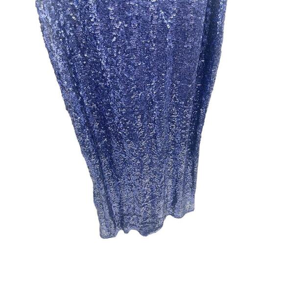 Faviana Long Blue Sequin Prom Dress Gown Formal Womens Plus Size 16 - Picture 3 of 8